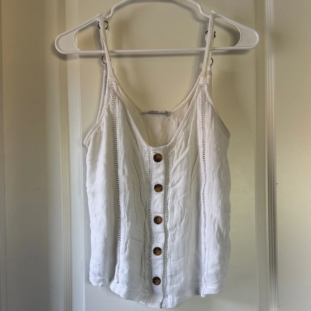 Hollister Ivory Button-Up Camisole / A59 - Picture 1 of 5